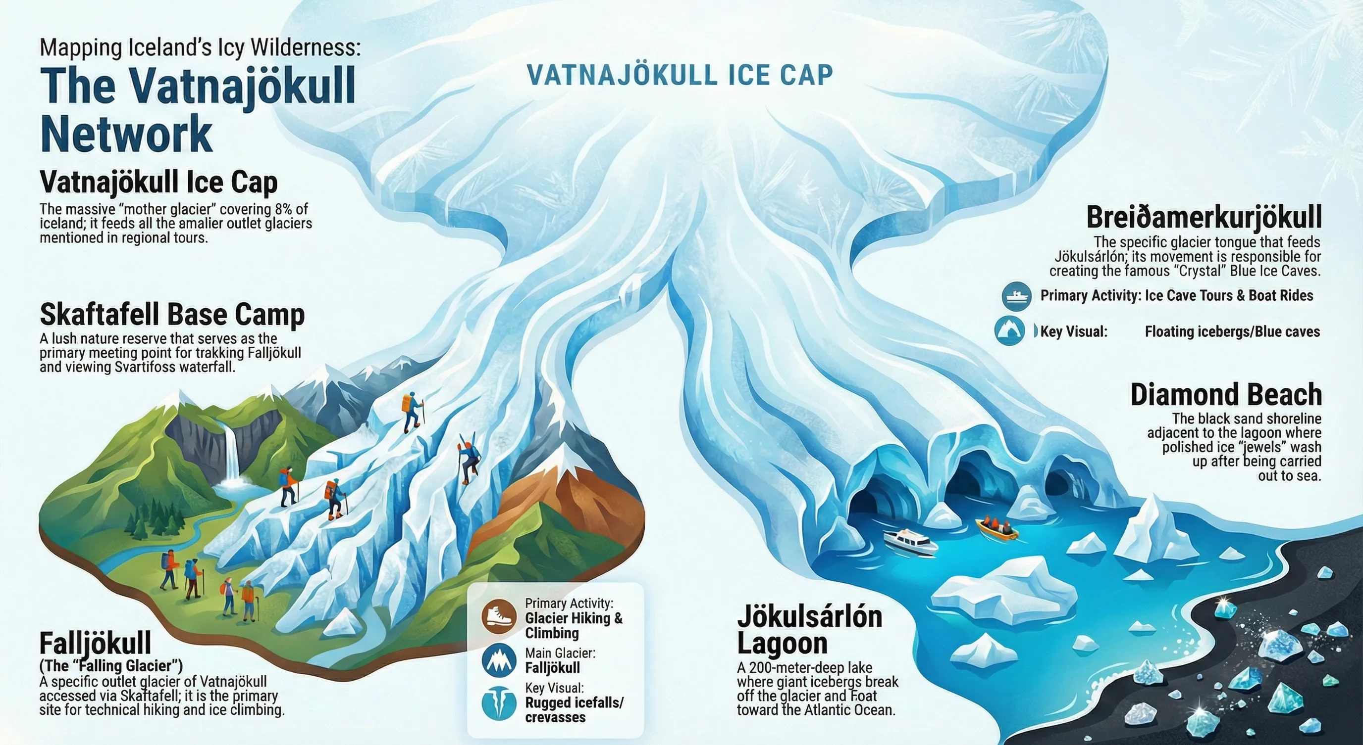 Map of Vatnajökull network - Click to Zoom